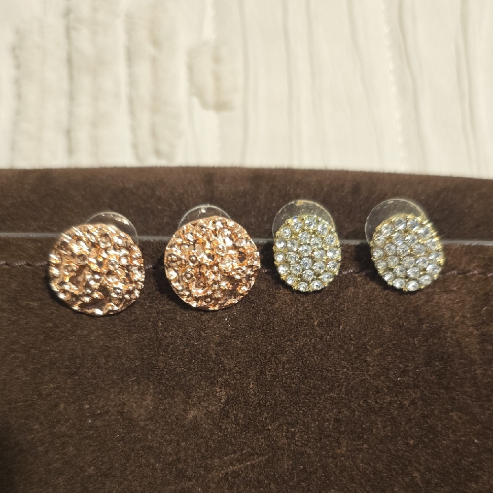 Elegant Gold and Silver Stud Earrings